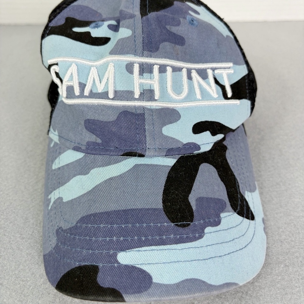 Sam Hunt KC Caps SnapBack Trucker Hat Blue Camo Country Music Tour Merch Cowboy